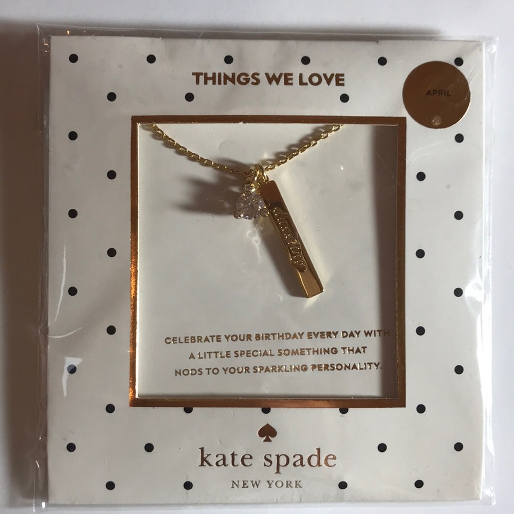 Kate Spade April Birthday Necklace Diamond NWT
